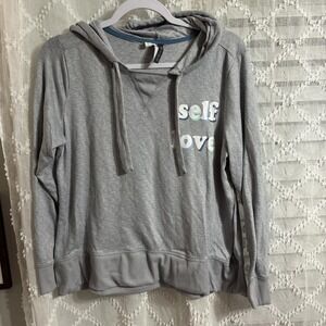 Cozy lounge Grey "self love" hoodie #selflove‎ #y2k